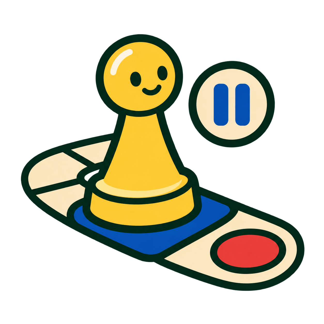 Pawn Pause board-game pawn logo